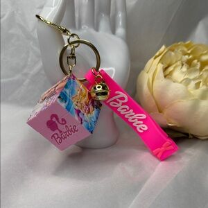 Barbie Hot Pink Rubik’s Cube—Key Chain with Gold Bell